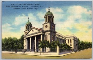 Vtg Charleston South Carolina SC First Scots Church Presbyterian 1940s Postcard