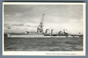 HMS Curacao Light Cruiser WWII Royal Navy Original Real Photo RPPC A8