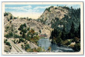 1912 Crow Creek Canyon Train Railway Scene Southern Oregon OR Posted Postcard