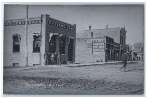c1913 Citizens Bank Altoona Iowa Vintage Train Depot Station RPPC Photo Postcard