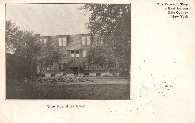 Vintage Postcard 1910's Roycroft Furniture Shop East Aurora Erie County New York