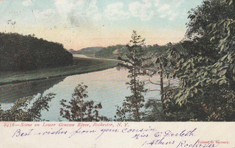 Scene on Lower Genesee River - Rochester, New York - pm 1907 - UDB