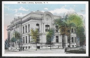 Public Library, Syracuse, New York, Early Postcard, Unused