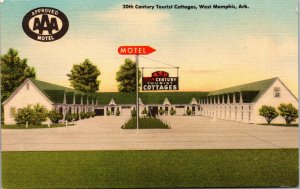 Vtg 1940s 20th Century Tourist Cottages West Memphis Arkansas AR Unused Postcard