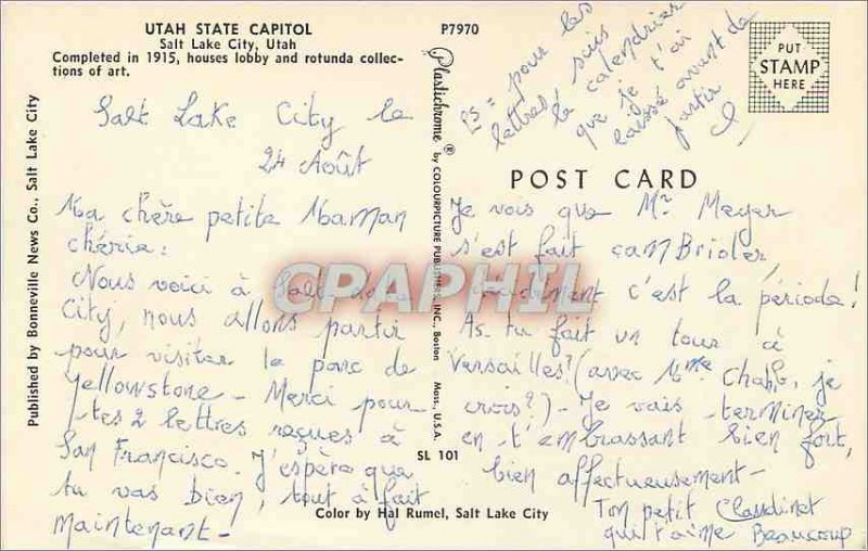 Modern Postcard Utah State Capitol in Salt Lake City Utah Completed in 1915 a...