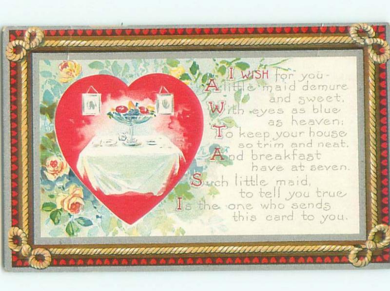 Divided-Back VALENTINE DAY SCENE Great Postcard W7801