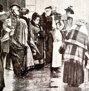 Lost Child In The Rain Crying Le Noel Christmas 1911 Antique Print French DWT14A