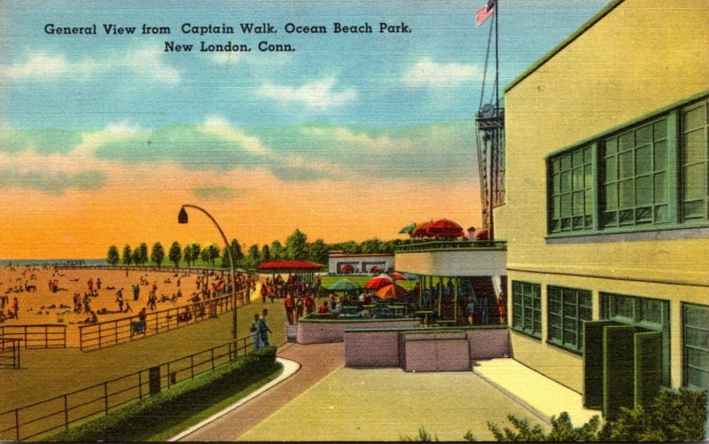 Connecticut New London Ocean Beach Park General View From Captain Walk 1955