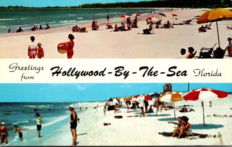 Florida Hollywood By The Sea Greetings Showing Beach 1961