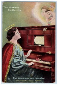 1910 Lamar MO, Rhodes Music House Piano Advertising Angels Antique Postcard