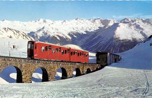 Incline Railroad Train Davos Bahn Switzerland postcard