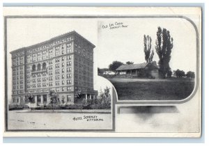 c1910 Old Log Cabin and Hotel Schenley Pittsburg PA Unposted Postcard