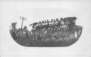 Fort Crook NE 1911 Railroad Train Wreck MO. & Pacific Railroad RPPC Postcard