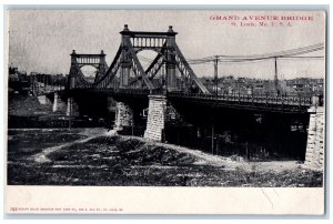 c1905 Scenic View Grand Avenue Bridge St Louis Missouri Vintage Antique Postcard