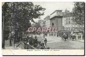 CARTE Postal Boulev Old Paris and Porte St Martin