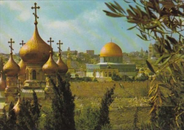 Israel Jerusalem Church Of St Mary Magdalene and Dome Of The Rock