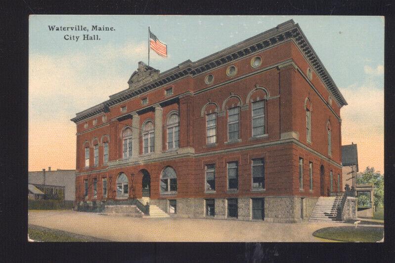 WATERVILLE MAINE DOWNTOWN CITY HALL VINTAGE POSTCARD CAPE ELIZABETH BLAKE