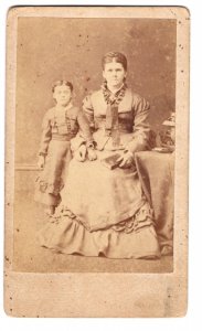 Portrait Photograph Mother, Daughter, Matching Victorian Dresses, London Ontario