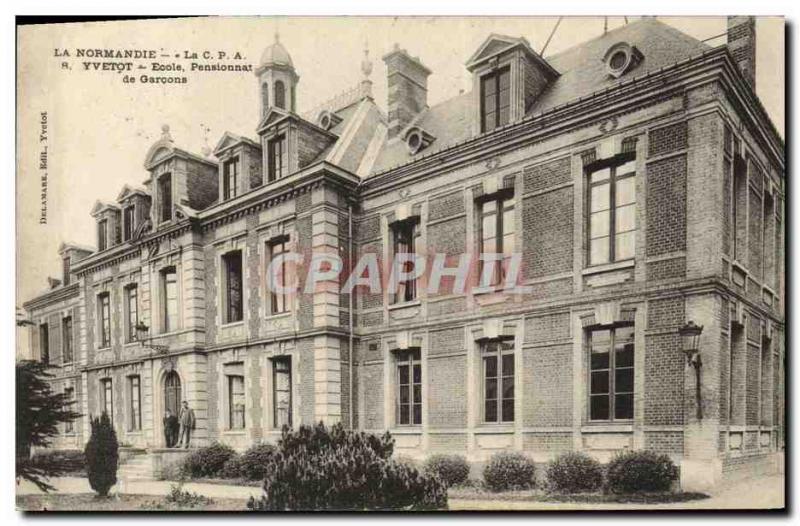 Old Postcard From Boys Boarding School Yvetot