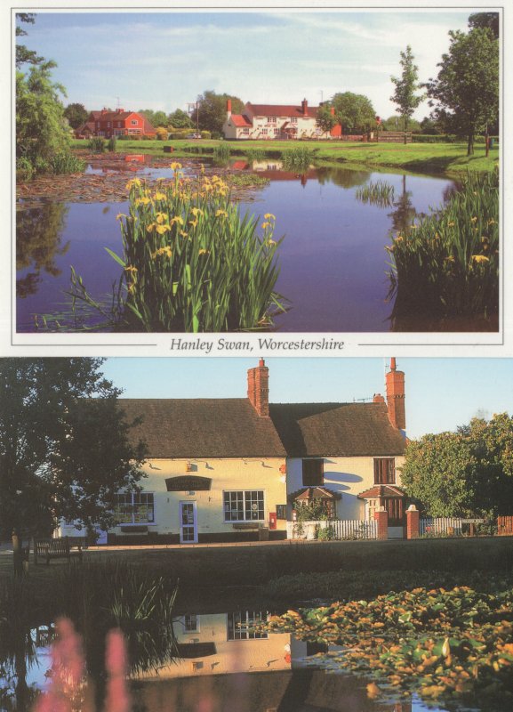 Hanley Swan Pub River Worcester 2x Postcard s