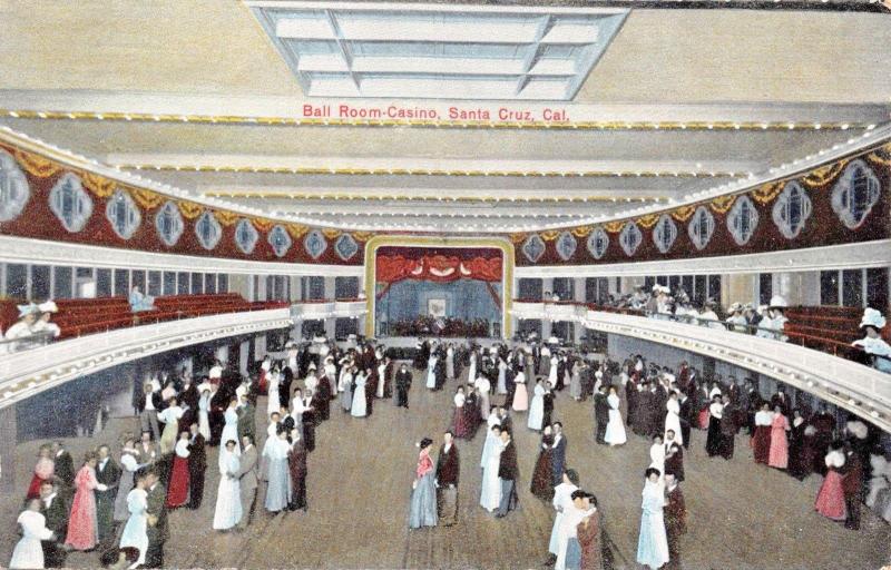 SANTA CRUZ CALIFORNIA~CASINO BALL ROOM  NEWMAN PUBL POSTCARD 1910s