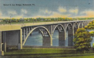 Civil War, Linen Era, Robert E Lee Bridge, Richmond, VA, Old Postcard