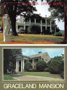 2~4X6 Postcards  TN Tennessee  HOMES Of LORETTA LYNN & ELVIS PRESLEY~Graceland