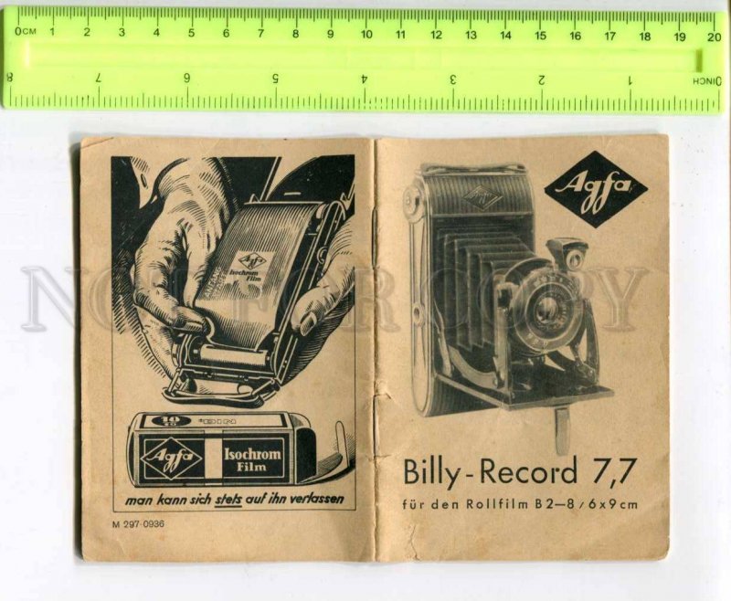 298906 ADVERTISNG AGFA Camera Billy-Record 7.7 24 pages BROCHURE illustrations