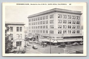 Rosenberg Bldg & Classic Cars SANTA ROSA California Vintage Postcard 1234
