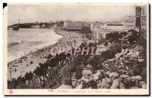 Old Postcard Biarritz Panorama De La Grande Plage