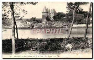 Old Postcard Pornic Le Chateau taken from Villa Del Monte