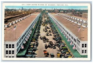 Chicago Illinois IL Postcard Aerial View Of New South Water St. Market c1920's