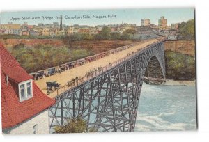Niagara Falls Canada Creased Postcard 1936 Upper Steel Arch Bridge