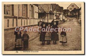 Old Postcard Souvenir D'Alsace