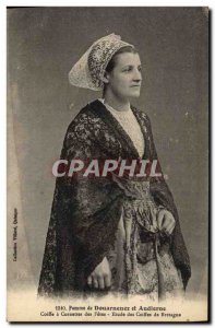 Old Postcard Folklore Woman of Douarnenez and Audierne Cap has cornets des fetes