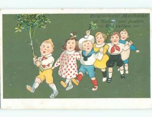 1890's EUROPEAN TRADE CARD - BRUSSELS BELGIUM - KIDS HAVING PARADE k7765