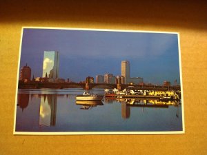 1970's New Boston Skyline at Sunrise Massachusetts Chrome Postcard