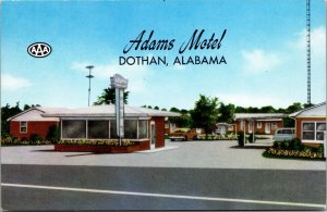 Postcard Adams Motel U.S. Highway 231 in Dothan, Alabama