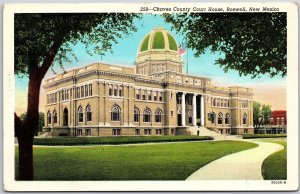Roswell New Mexico NM, Chaves County Court House Building, Vintage Postcard