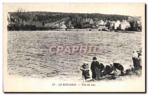 Old Postcard The Huelgoat view of Lake Children