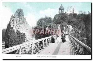 Old Postcard Paris Buttes Chaumont