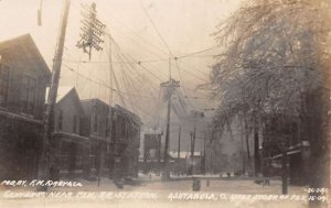 Ashtabula Ohio Center Street After Ice Storm Real Photo Postcard AA1100906