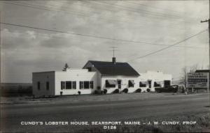 Searsport ME Cundy's Lobster House Real Photo Postcard ROADSIDE