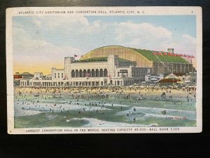 Vintage Postcard 1936 Auditorium & Convention Hall Atlantic City New Jersey