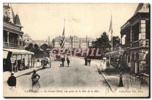 Old Postcard Cabourg Grand Hotel View Taking the Rue de la Mer