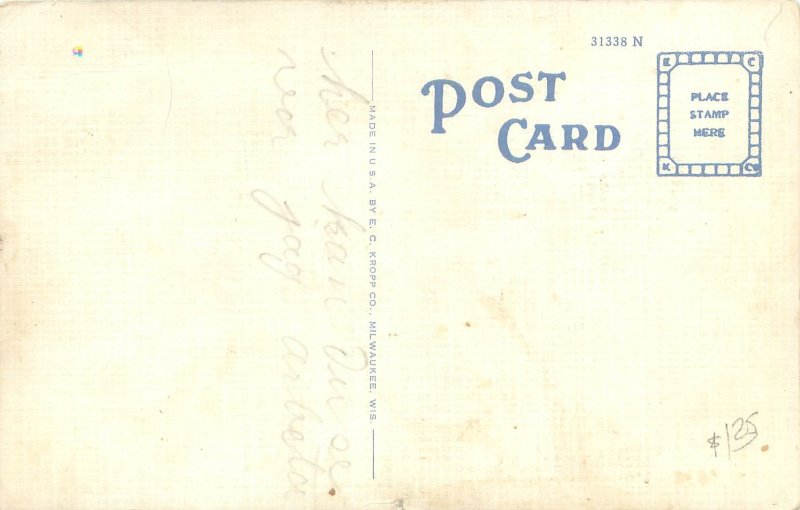 International Falls MN  Paper Mill Linen Postcard Unused