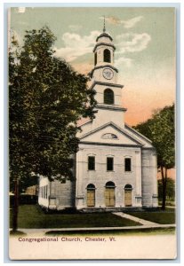 1907 Exterior Congregational Church Chester Vermont VT Vintage Antique Postcard