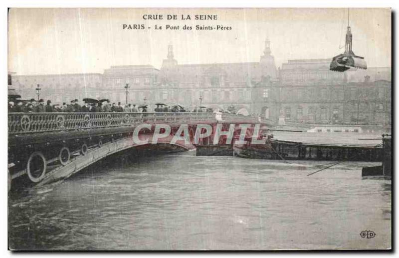 Old Postcard Saints Peres Paris Bridge