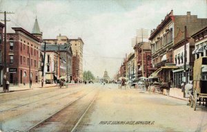 1909 Chi. Mon. & Cin. R.P.O. Postcard OH Hamilton Ohio-High Street view West(D8)