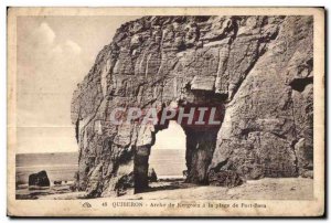 Old Postcard Quiberon Ark Kergroix to the beach of Port Bara